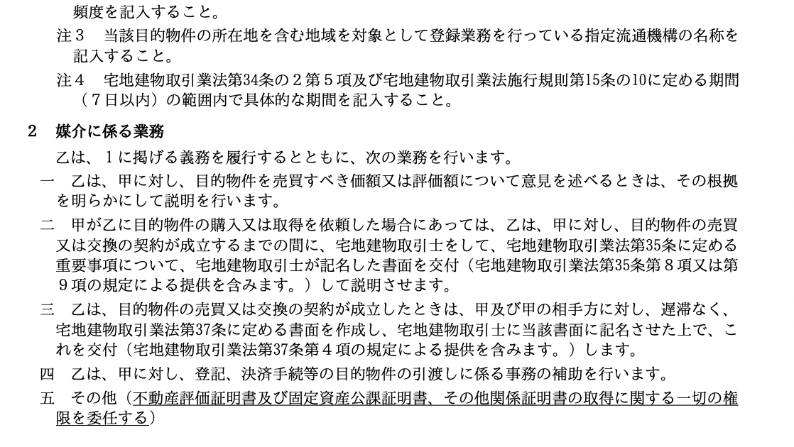 媒介契約書の作成と「委任事項」記載のポイント
